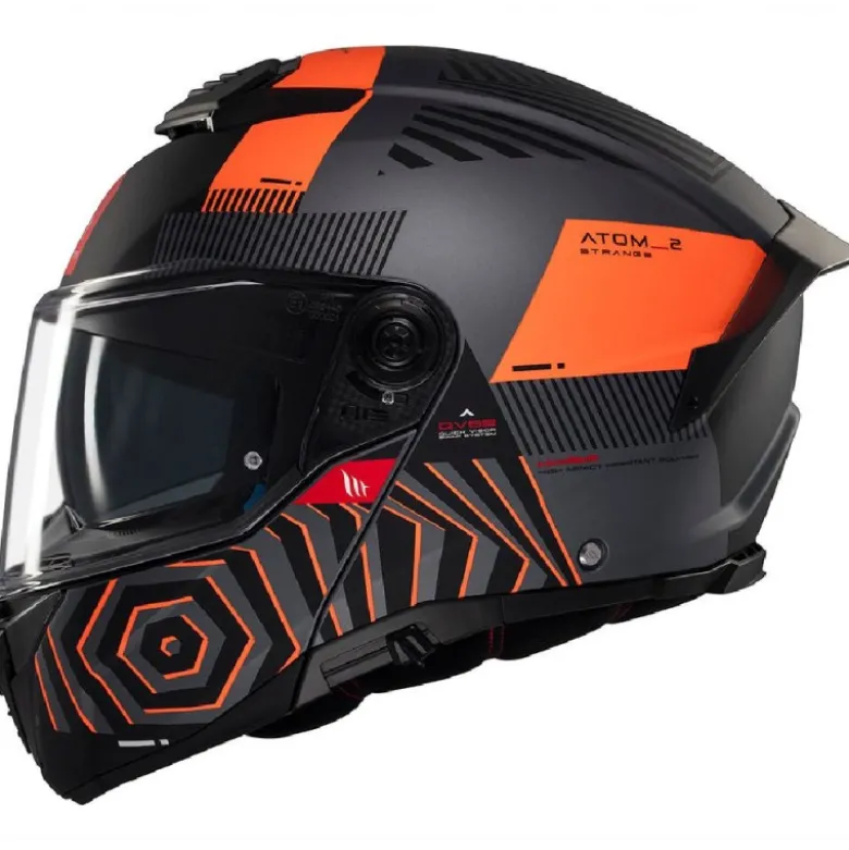 Casco Modulare Mt Helmets con Interfono Mt-Rider Fu404Sv Atom 2 Sv Strange Opaco