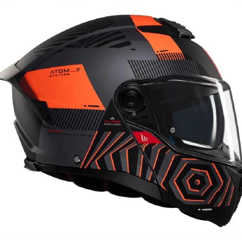 Casco Modulare Mt Helmets con Interfono Mt-Rider Fu404Sv Atom 2 Sv Strange Opaco