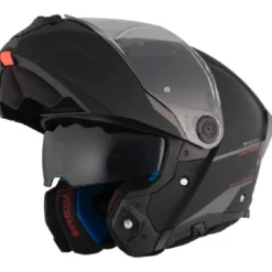 Casco Modulare Mt Helmets con Interfono Mt-Rider Fu404Sv Atom 2 Sv Solid Opaco Nero