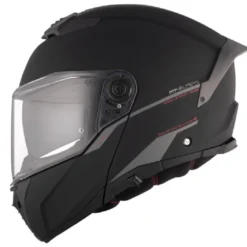 Casco Modulare Mt Helmets con Interfono Mt-Rider Fu404Sv Atom 2 Sv Solid Opaco Nero