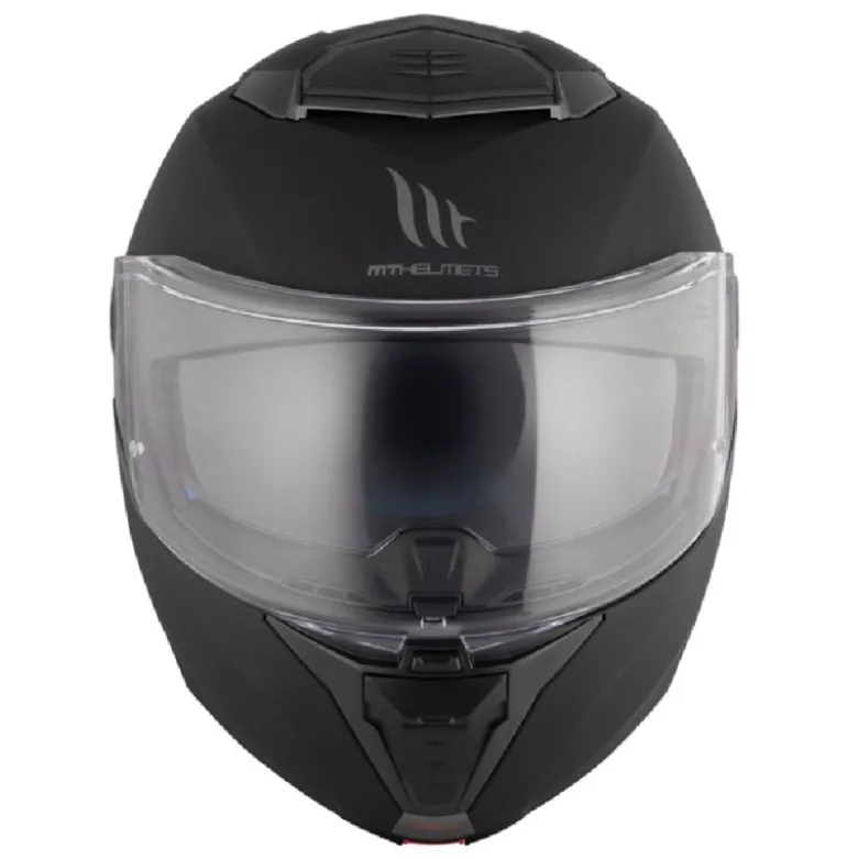 Casco Modulare Mt Helmets con Interfono Mt-Rider Fu404Sv Atom 2 Sv Solid Opaco Nero
