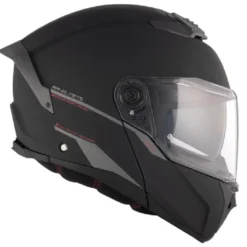 Casco Modulare Mt Helmets con Interfono Mt-Rider Fu404Sv Atom 2 Sv Solid Opaco Nero