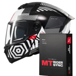 Casco Modulare Mt Helmets con Interfono Mt-Rider Fu404Sv Atom 2 Sv Strange Lucido