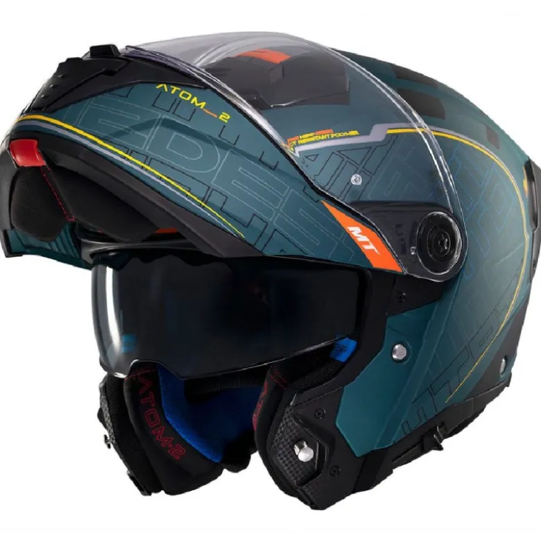 Casco Modulare Mt Helmets con Interfono Mt-Rider Fu404Sv Atom 2 Sv Destiny Opaco