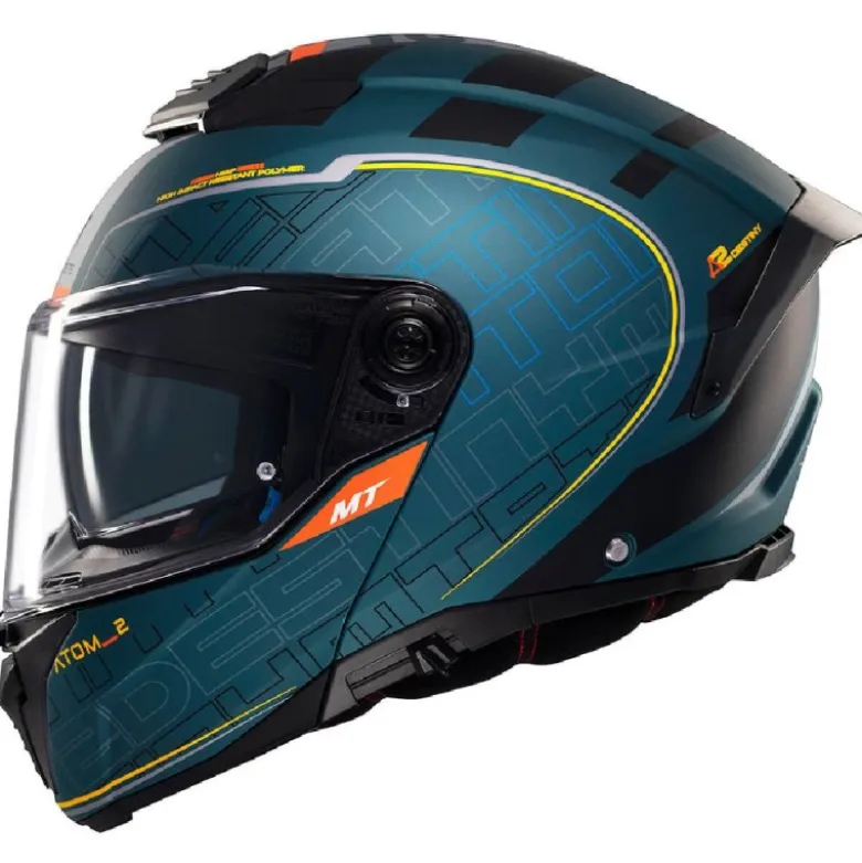 Casco Modulare Mt Helmets con Interfono Mt-Rider Fu404Sv Atom 2 Sv Destiny Opaco