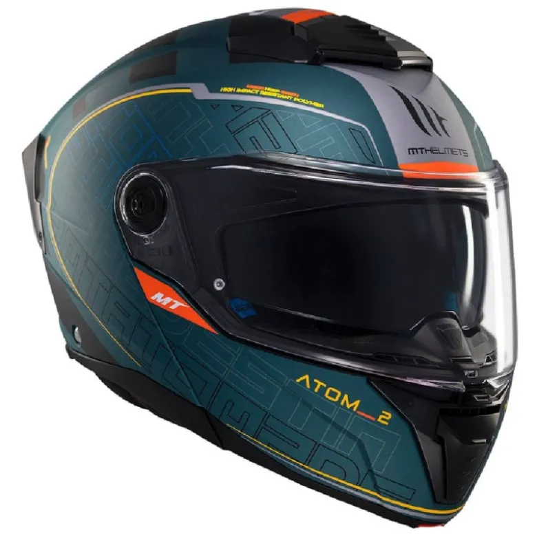 Casco Modulare Mt Helmets con Interfono Mt-Rider Fu404Sv Atom 2 Sv Destiny Opaco