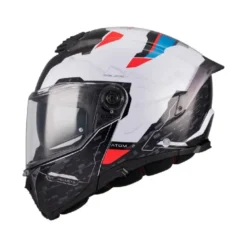 Casco Modulare Mt Helmets Fu404Sv Atom 2 A7 Sv Highlands Bianco Nero Lucido