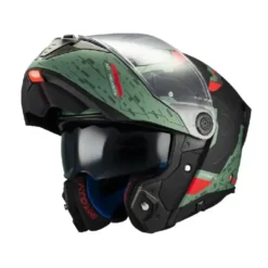 Casco Modulare Mt Helmets Fu404Sv Atom 2 C6 Sv Highlands Verde Nero Opaco
