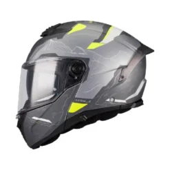 Casco Modulare Mt Helmets Fu404Sv Atom 2 E2 Sv Highlands Grigio Giallo Opaco