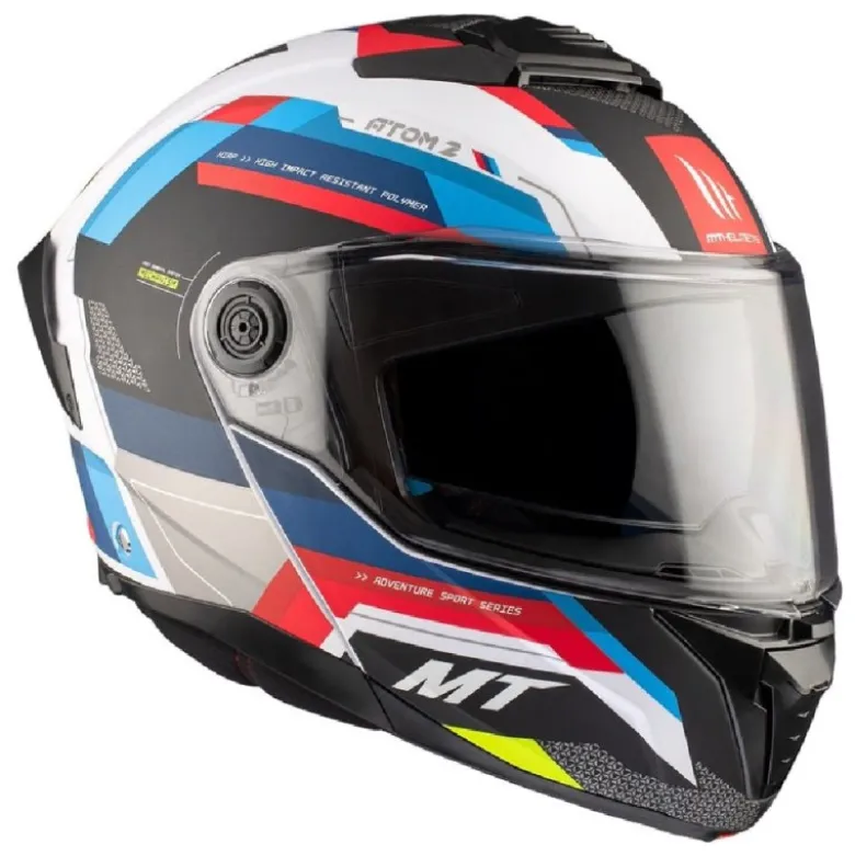 Casco Modulare Mt Helmets Fu404Sv Atom 2 Sv A0 Bast Perla Lucido