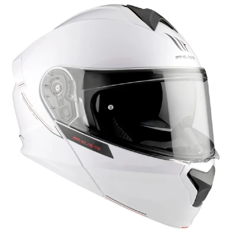 Casco Modulare Mt Helmets Fu935Sv Genesis A0 Sv Solid Lucido Bianco