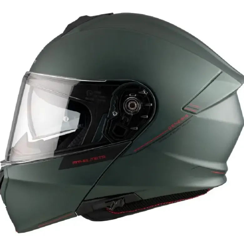 Casco Modulare Mt Helmets Fu935Sv Genesis Sv Solid A6 Opaco Verde Opaco