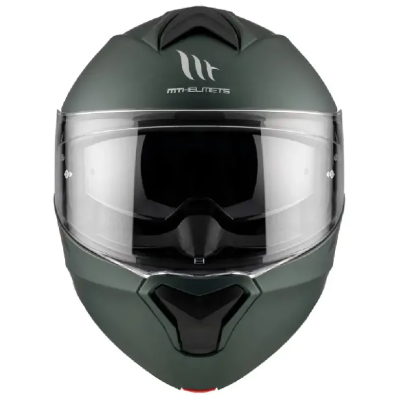 Casco Modulare Mt Helmets Fu935Sv Genesis Sv Solid A6 Opaco Verde Opaco