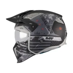 Casco Modulare Mt Helmets Tr902B Sv Streetfighter B2 Sv S Belic Grigio Nero Opaco
