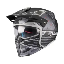 Casco Modulare Mt Helmets Tr902B Sv Streetfighter B2 Sv S Belic Grigio Nero Opaco