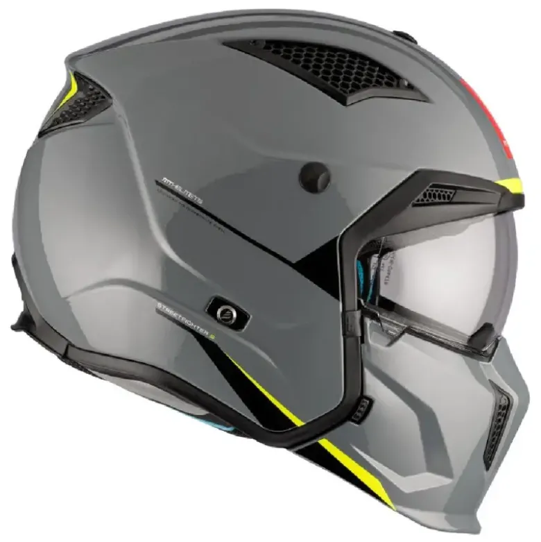 Casco Modulare Mt Helmets Tr902B Sv Streetfighter Sv S A22 Solid Lucido Grigio