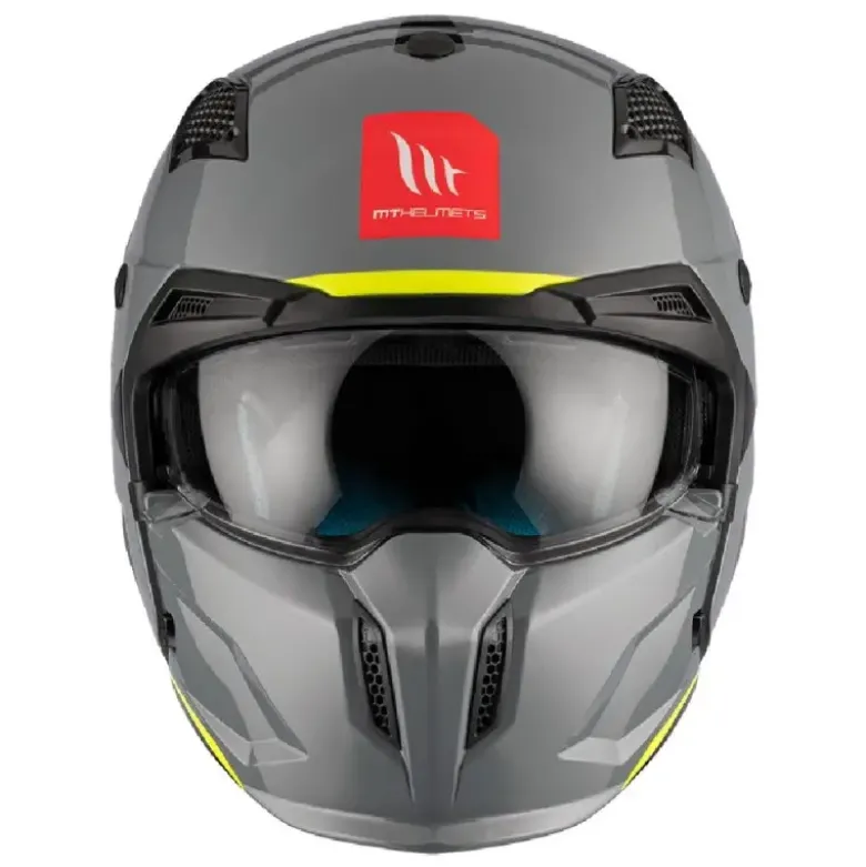 Casco Modulare Mt Helmets Tr902B Sv Streetfighter Sv S A22 Solid Lucido Grigio