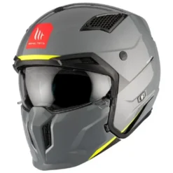 Casco Modulare Mt Helmets Tr902B Sv Streetfighter Sv S A22 Solid Lucido Grigio