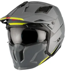 Casco Modulare Mt Helmets Tr902B Sv Streetfighter Sv S A22 Solid Lucido Grigio