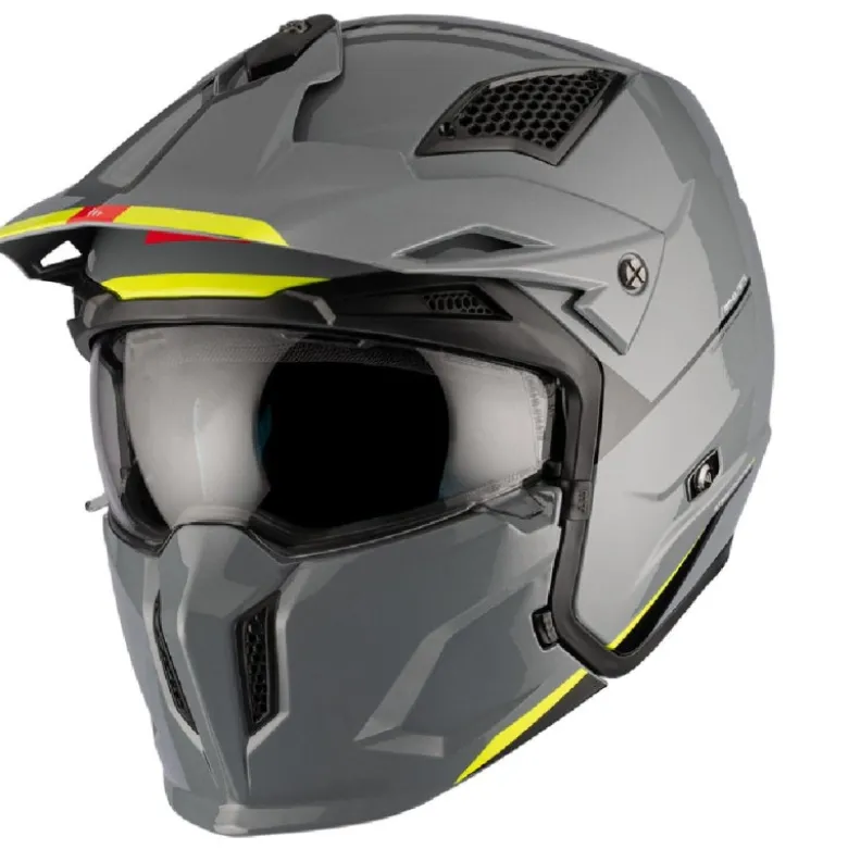 Casco Modulare Mt Helmets Tr902B Sv Streetfighter Sv S A22 Solid Lucido Grigio