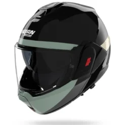 Casco Modulare Nolan N120-1 Blocco 358 Nero Antracite Verde Grigio Avorio Lucido