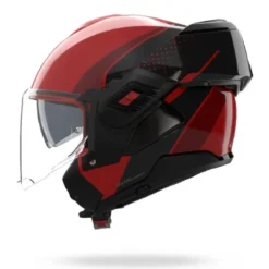 Casco Modulare Nolan N120-1 Fluente 360 Rosso Nero Rosso Viscerale Lucido