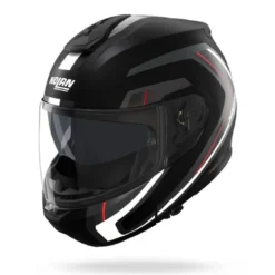 Casco Modulare Nolan N100-6 Radiante 357 Nero Argento Rosso Opaco