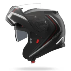 Casco Modulare Nolan N100-6 Radiante 357 Nero Argento Rosso Opaco