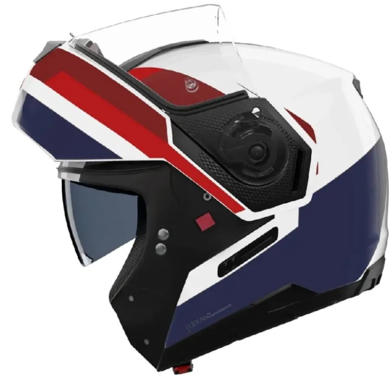 Casco Modulare Nolan N90-3 06 Roboto 345 Bianco Rosso Blu