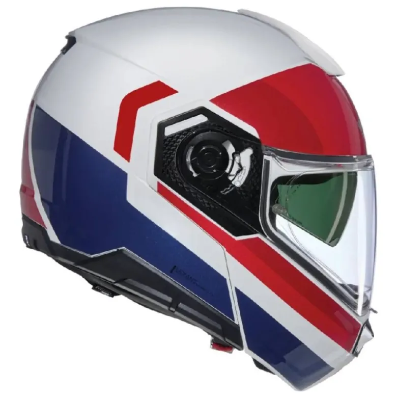Casco Modulare Nolan N90-3 06 Roboto 345 Bianco Rosso Blu
