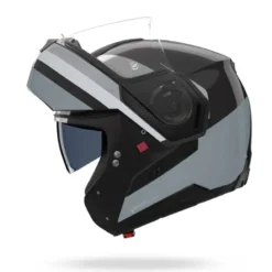 Casco Modulare Nolan N90-3 06 Roboto 348 Nero Argento Bianco Lucido