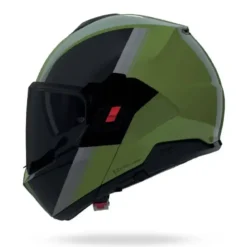 Casco Modulare Nolan N120-1 Verniciatura Speciale 354 Verde Metallo Nero Grigio Lucido