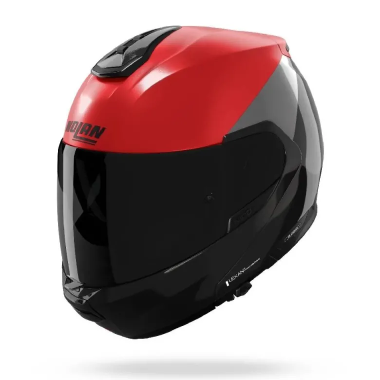 Casco Modulare Nolan N100-6 Verniciature Speciale 355 Rosso Nero Antracite Opaco