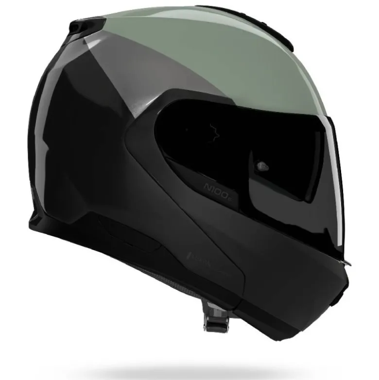 Casco Modulare Nolan N100-6 Verniciature Speciale 356 Verde Grigio Nero Antracite Opaco