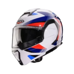 Casco Modulare Reversibile Caberg Trip Lunar Bianco Rosso Blu Azzurro Lucido