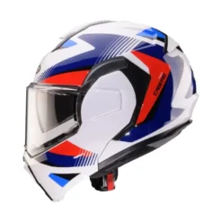 Casco Modulare Reversibile Caberg Trip Lunar Bianco Rosso Blu Azzurro Lucido