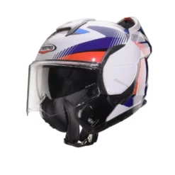 Casco Modulare Reversibile Caberg Trip Lunar Bianco Rosso Blu Azzurro Lucido