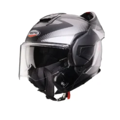 Casco Modulare Reversibile Caberg Trip Lunar Nero Grigio Bianco Opaco