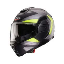 Casco Modulare Reversibile Caberg Trip Lunar Nero Grigio Giallo Fluo Opaco