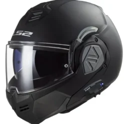 Casco Modulare Reversibile FF906 Ls2 Advant Solid Nero Opaco Con Interfono Cardo 4X Integrato