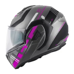 Casco Modulare Reversibile Givi X.30 Pulsar Titanio Nero Rosa Opaco