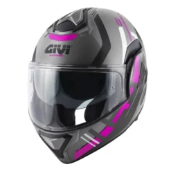 Casco Modulare Reversibile Givi X.30 Pulsar Titanio Nero Rosa Opaco