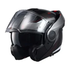 Casco Modulare Reversibile MPH Artra Grafica Nero Titanio Rosso