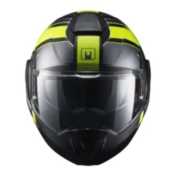 Casco Modulare Reversibile MPH Artra Grafica Vision Nero Argento Giallo