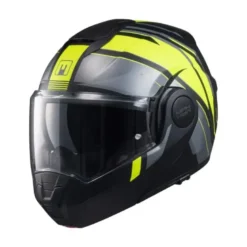 Casco Modulare Reversibile MPH Artra Grafica Vision Nero Argento Giallo
