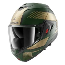Casco Modulare Shark Oxo Sikter Verde Opaco Chrome Oro