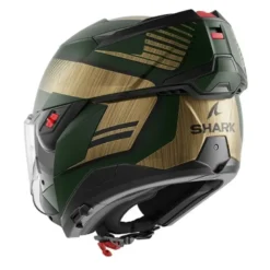 Casco Modulare Shark Oxo Sikter Verde Opaco Chrome Oro