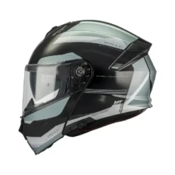 Casco Modulari Mt Helmets Fu935Sv Genesis Sv B12 Raccoon Verde Nero Bianco Lucido