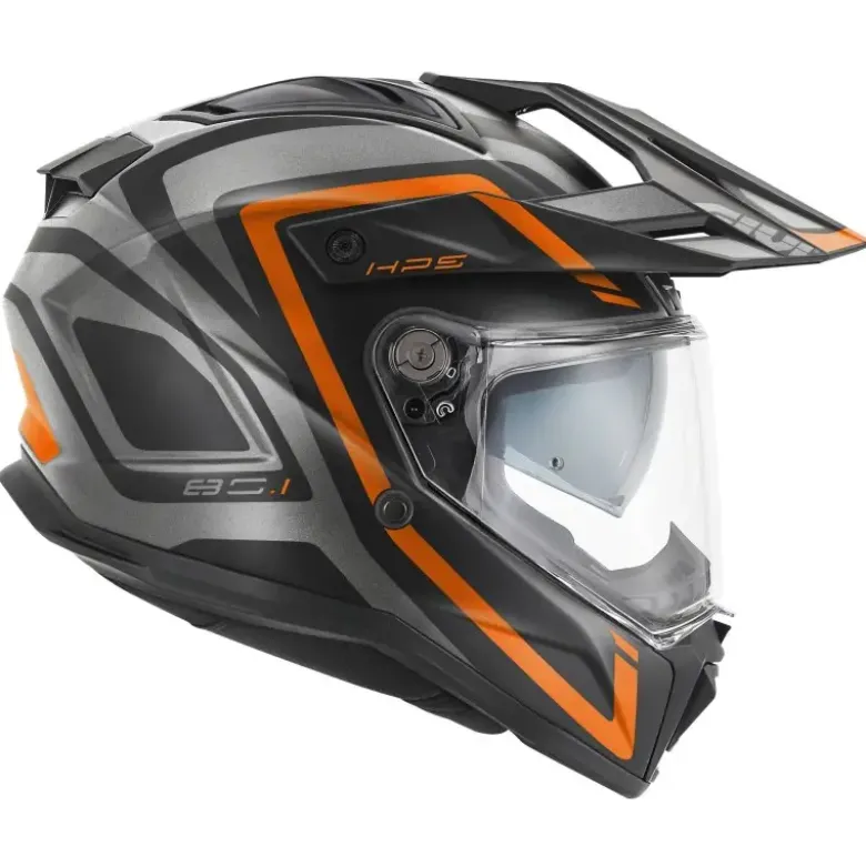 Casco Touring Givi 80.1 Apex Titanio Nero Titanio Arancione Opaco