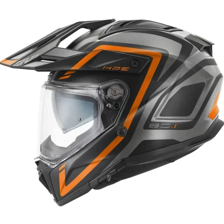 Casco Touring Givi 80.1 Apex Titanio Nero Titanio Arancione Opaco